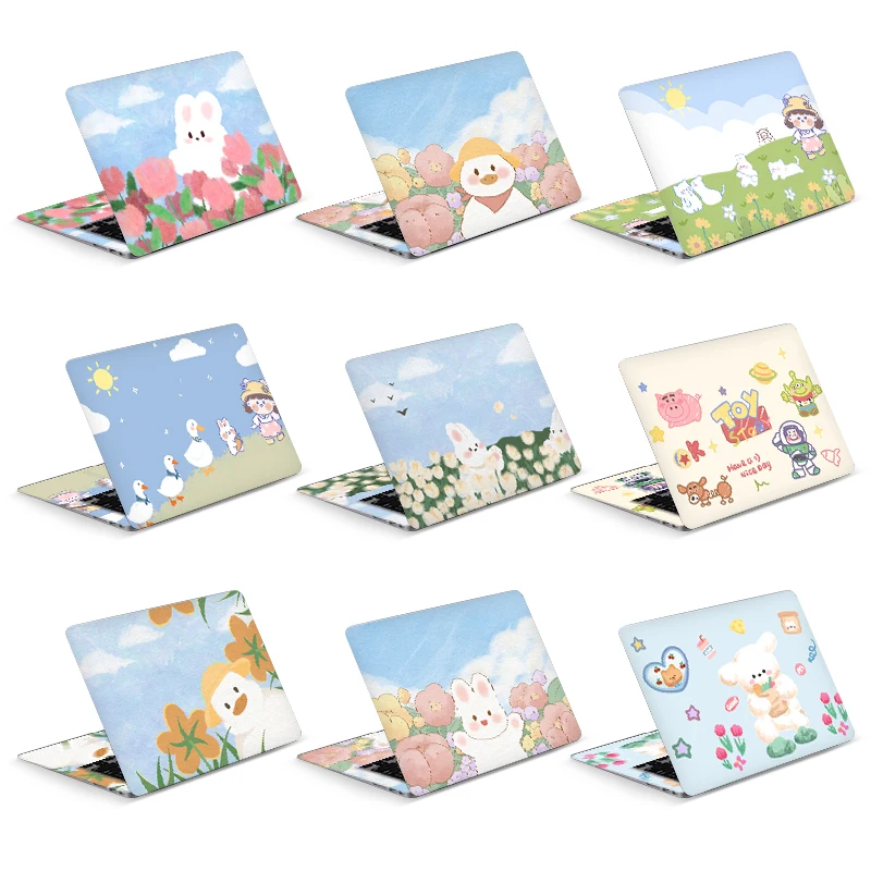 DIY Cartoon Rabbit Laptop Skins PVC Stickers 12/13/15.6/17inch Skin Macbook Air/Lenovo/Hp/Acer Creative stickers Decorate Decal