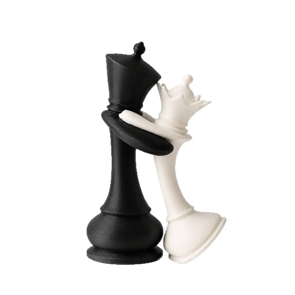 3D Printed Chess Statue Home Decoration Sculpture King And Queen Statue Funny Couple Gifts Desktop Ornaments Office