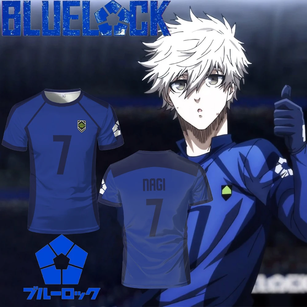 

Blue Lock Anime Football Eleven Uniforms ISAGI BACHIRA Blue Jerseys Summer Breathable Comfortable Sports Men's T-shirts Kid Tops