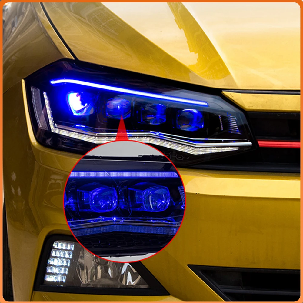 

Передние фары для VW Polo 2019-2024, светодиодные автофары, комплект для установки, высококачественные линзы-проекторы, аксессуары для автомобилей.