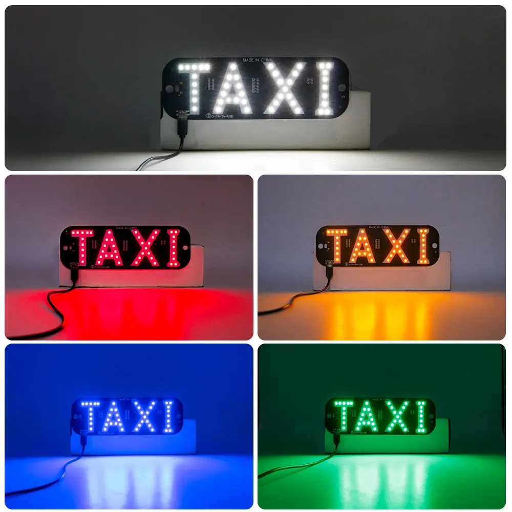 1pcs Taxi Sign Light TYPE-C USB On/Off Button, Bright Taxi LED Sign, Suction Cup Window Placement for Taxi Car