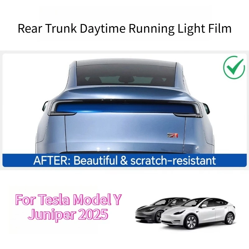 

PVC Car Paint Protection Film Trim For Tesla Model Y Juniper 2025-up Protective Rear Trunk Light Film Auto Exterior Accessories