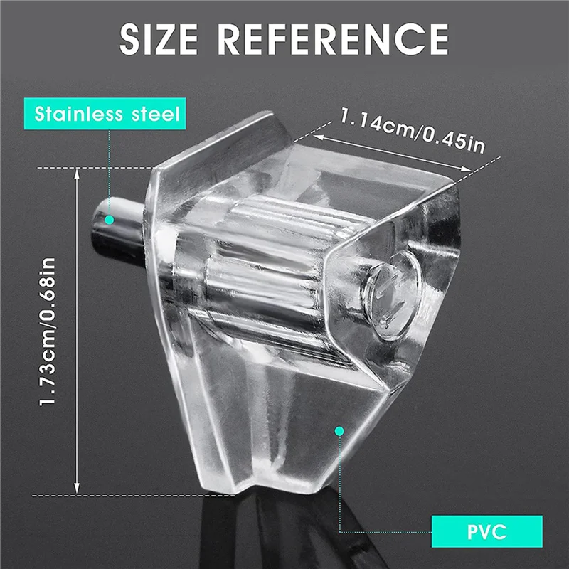 ABJI-60 Pieces 3 Mm Shelf Pins Clear Support Pegs Cabinet Shelf Pegs Clips Shelf Support Holder Pegs For Kitchen Furniture