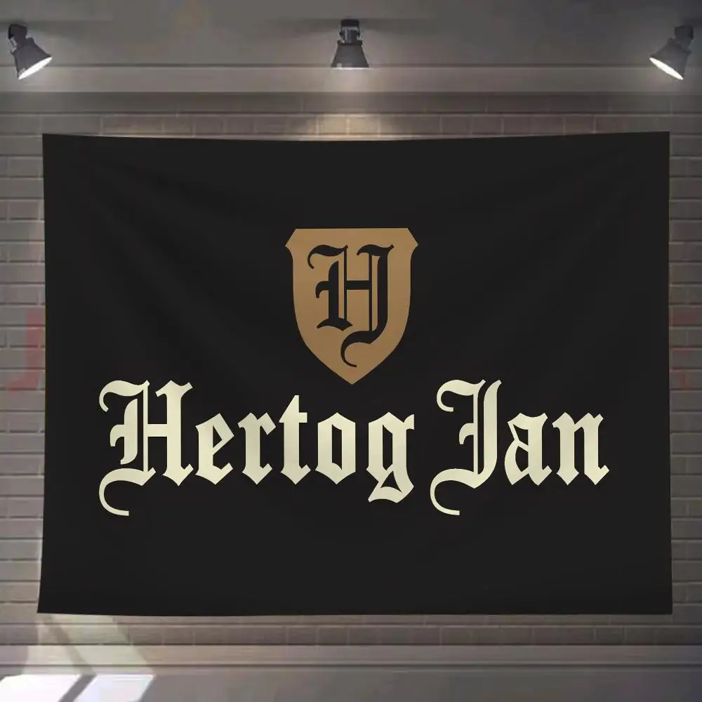 

H-Hertog Jan Beer Logo Tapestry Custom Living Bedroom Party Dormitory Interior Wall Bohemian Decoration Attached Clip