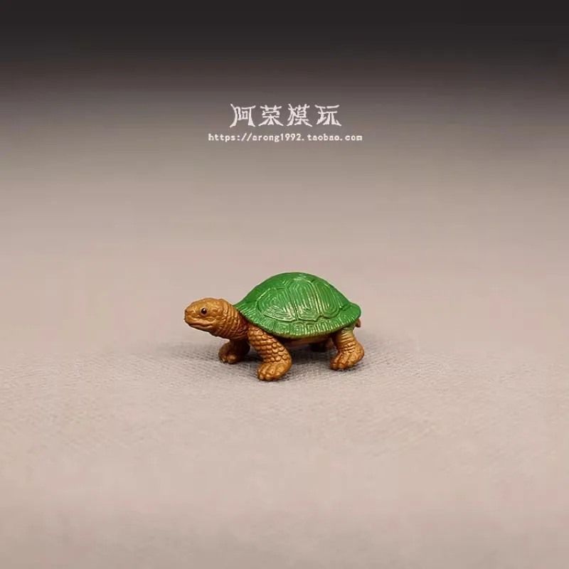 Tartaruga pintada tampando tartaruga figuras de ação brinquedos répteis microscópicos modelo carro interior desktop ornamento acessórios