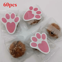 60pcs Easter Bunny Footprint Stickers 2inch cute rabbit Seal Sticker Bakery Gift Wrapping Envelope Seal Love Sticker Label