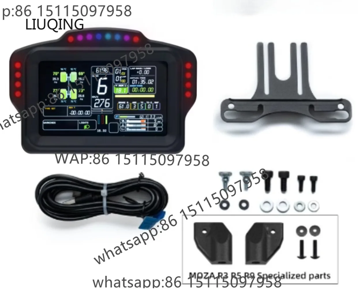 

Simplayer Simdid DV480 PRO DH480 PRO Dashboard Sim Racing Dash Display with 5" Screen & 16-18 RGB LEDs for Simagic Fanatec