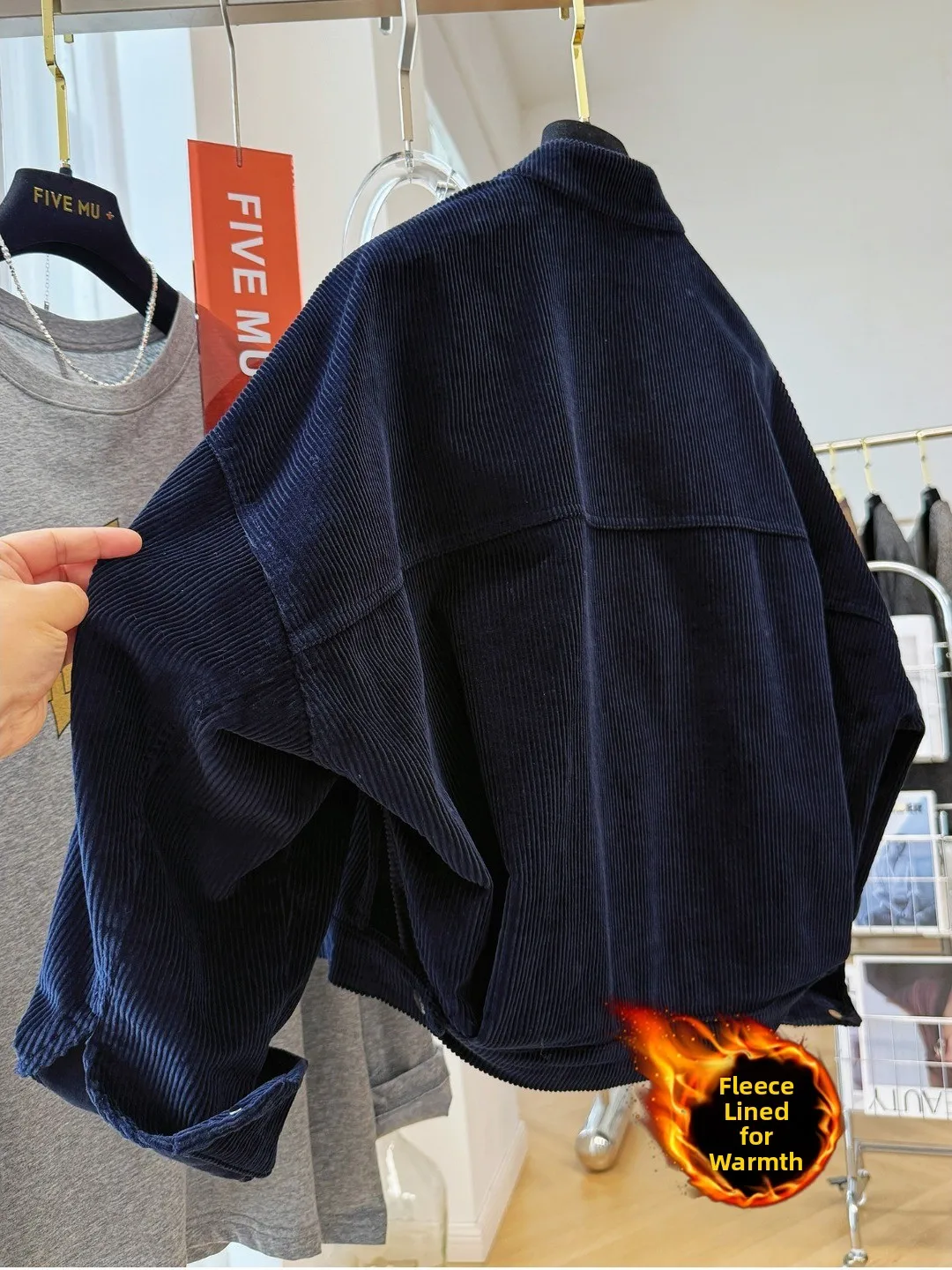 الكورية Sle Thiened Batwing Sve ort Jaet المرأة الشتاء Faion Fce اصطف سروال قصير معطف Sli العلامة التجارية المخرج #2