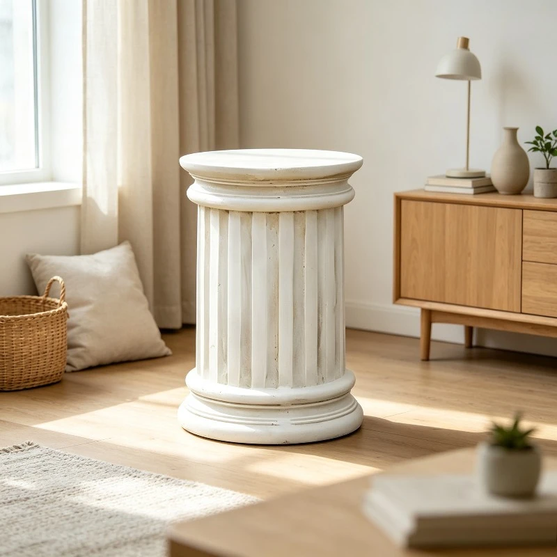Plaster Roman Column Display Stand, Elegant Resin Flower Pot Planter Pedestal for Garden, Wedding Party Decorative Prop.