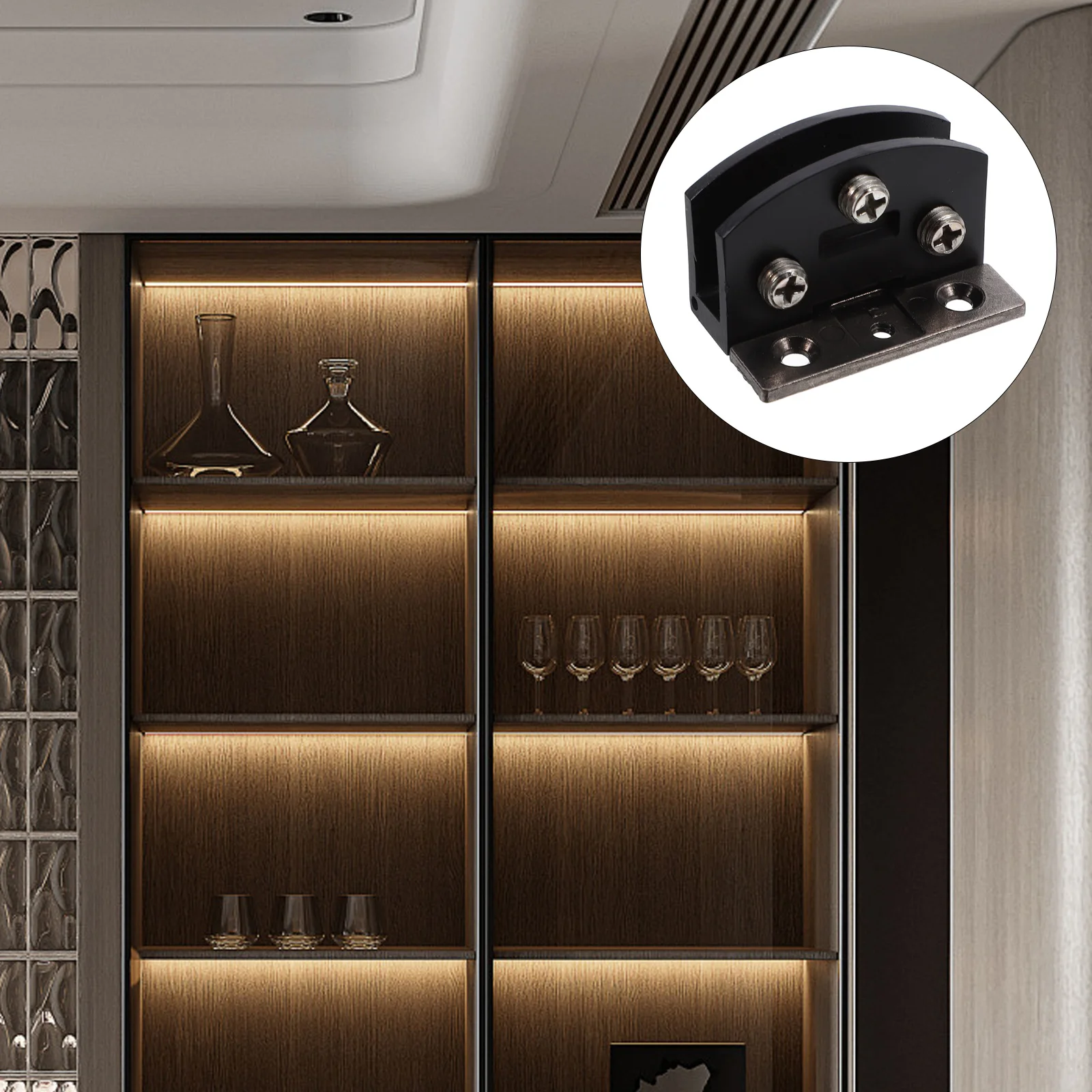 

4Pcs Frameless Shower Door Hinges Stainless Steel Glass Clamp Bathroom Door Hardware Metal Hinges for Glass Doors Secure Holding