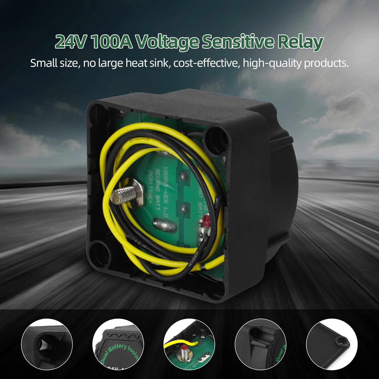 Voltage Sensitive Split Charge Relay VSR 24V 100A Smart Dual Battery Isolator For Car RV\'s Boat Marine Camper Truck