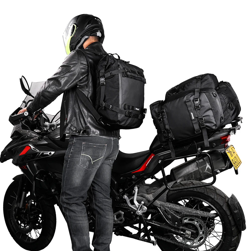 Rhinowalk-bolsa interior impermeable para motocicleta, mochila trasera para asiento trasero, colocación gratuita, 10L/20L/30L