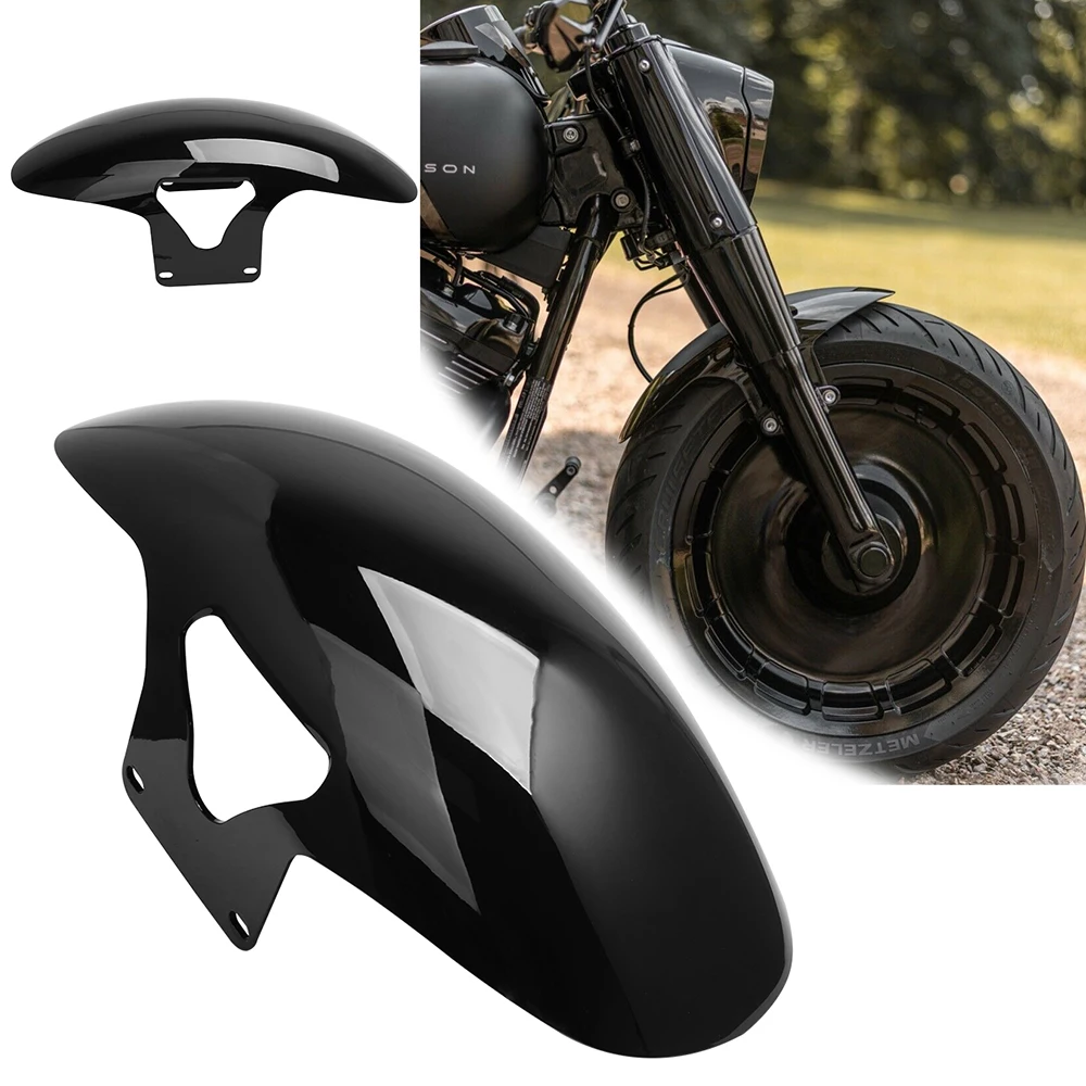 Motorrad glänzend schwarz Kotflügel vorne Kotflügel Abdeckung für Harley Softail M8 Fatboy FLFBS FLFB 2018–2022