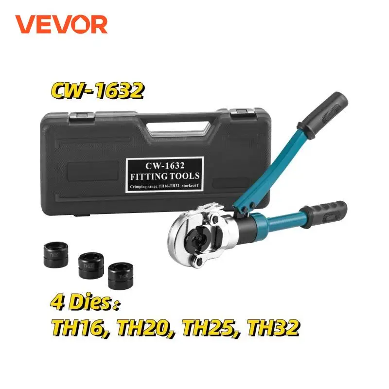 VEVOR Hydraulic Pex Pipe Aluminum Plastic Tube Crimping Tools CW-1632 hydraulic crimping tool Pressure Plumbing crimper For PB