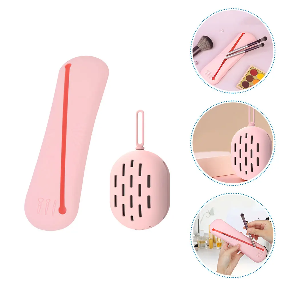 

Makeup Brush Storage Bag Sponges Silicone Holder Toiletries Portable Organizer Holders Silica Gel Case Travel