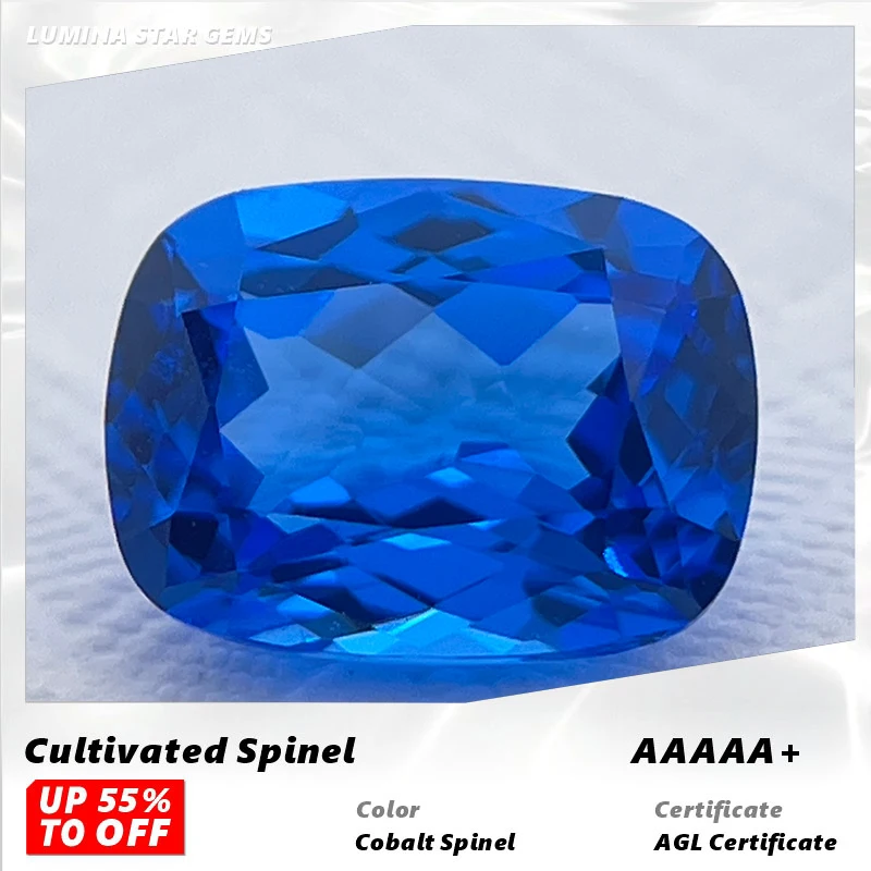

L-Lab Grown Sapphire Ruby Paraiba Padparadscha Cobalt Spinel Rectangle Cushion Cut Beads for Diy Jewelry Making with Certificate