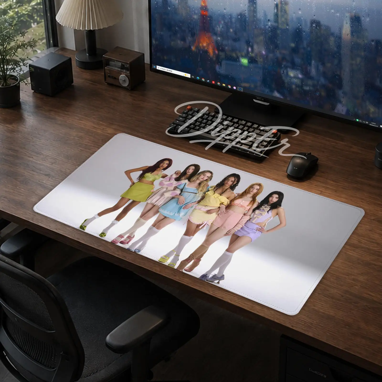 A-Pop Katseye Mouse Pad Office Large Desk Mat Gaming Mousepad Rubber Bottom Non-Slip Cushion 900X400