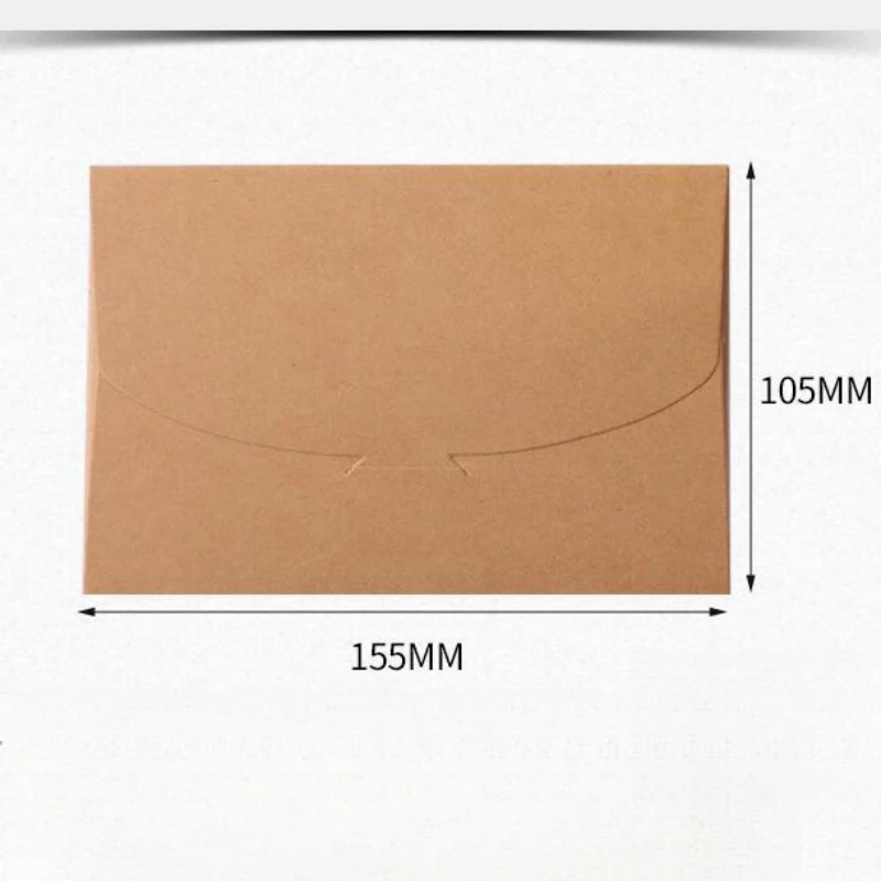 50pcs Kraft Paper  Envelopes Postcard Cover Packaging Business Card Photo Storage Box