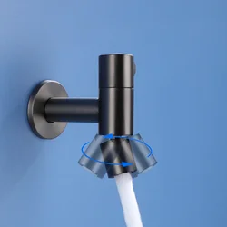 360 Degree Swing Faucet Wall Mounted Bathroom Hardware Single Cold Water Tap with 1/2