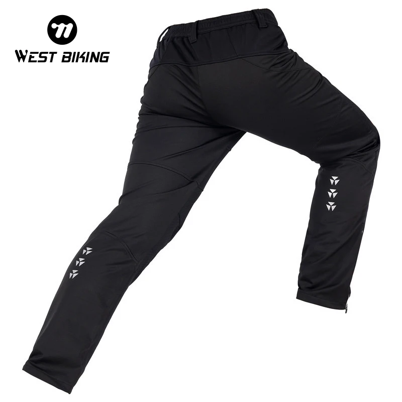 WEST BIKING Winter Cycling Pants Warm Fleece Sport Running Pants Windproof MTB Bike Riding Pants Fitness Bicycle Men\'s Trousers