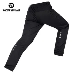 WEST BIKING Winter Cycling Pants Warm Fleece Sport Running Pants Windproof MTB Bike Riding Pants Fitness Bicycle Men's Trousers