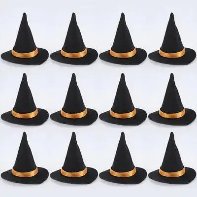 

12pcs Hat For Wine Bottle Halloween Party Decor Diy Craft Accessory Tiny Bottle Topper Covers Decorative Props