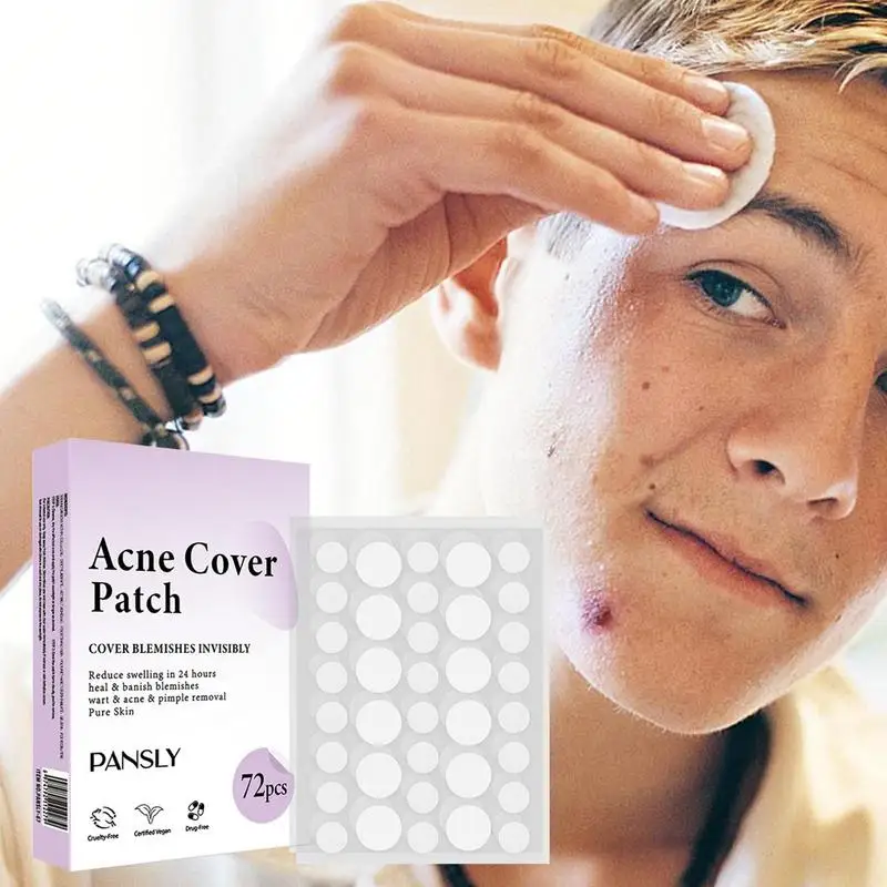 Hidrocolóide Acnes Pimple Patch, Capa Spot Invisível, Cobrindo acne e manchas, Rosto e Pele, 72pcs