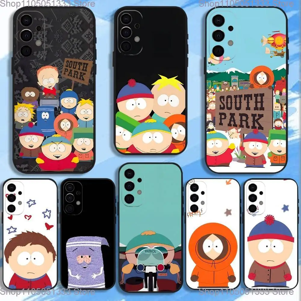 

Cartoon S-South P-Park-S Phone Case For Samsung S25,S24,S21,S22,S23,S30,Ultra,S20,Plus,Fe,Lite,5G Black Cover