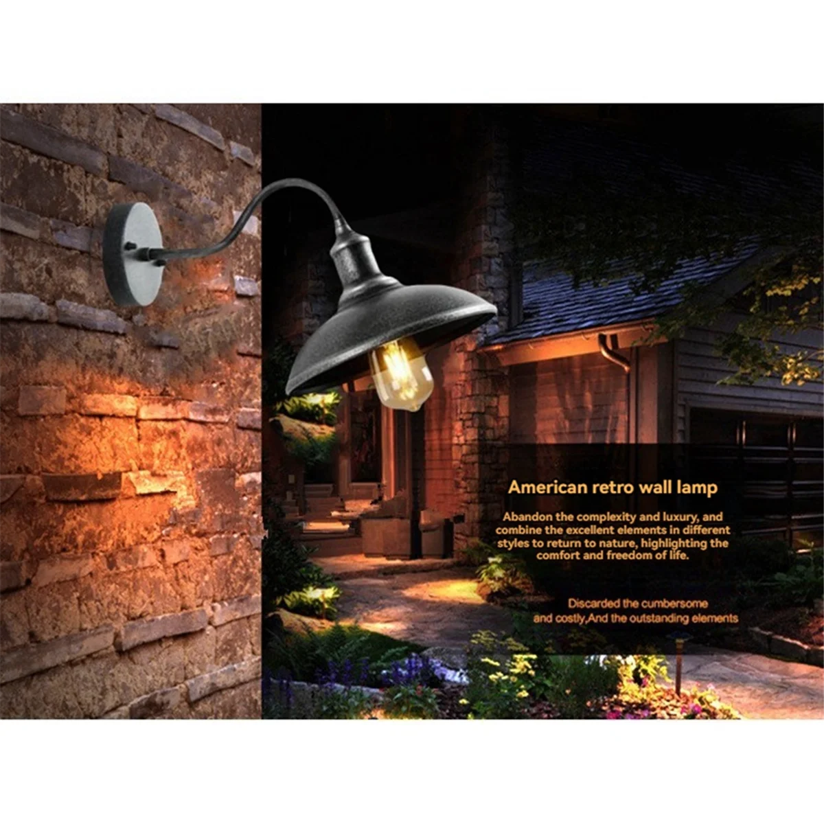 A79I レトロウォールランプロフトレトロインダストリアルスタイル屋外ウォールランプアメリカンシンプルなアイアンウォールランプ屋外防水