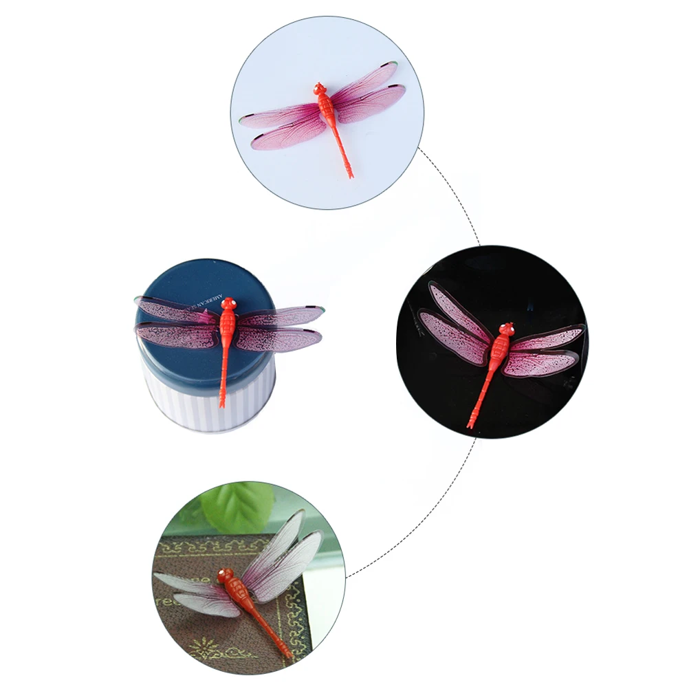 

20pcs Night Waterproof PVC Indoor Luminous Decor Outdoor Garden Flower Arranging Decor Simulation Dragonflies Layout