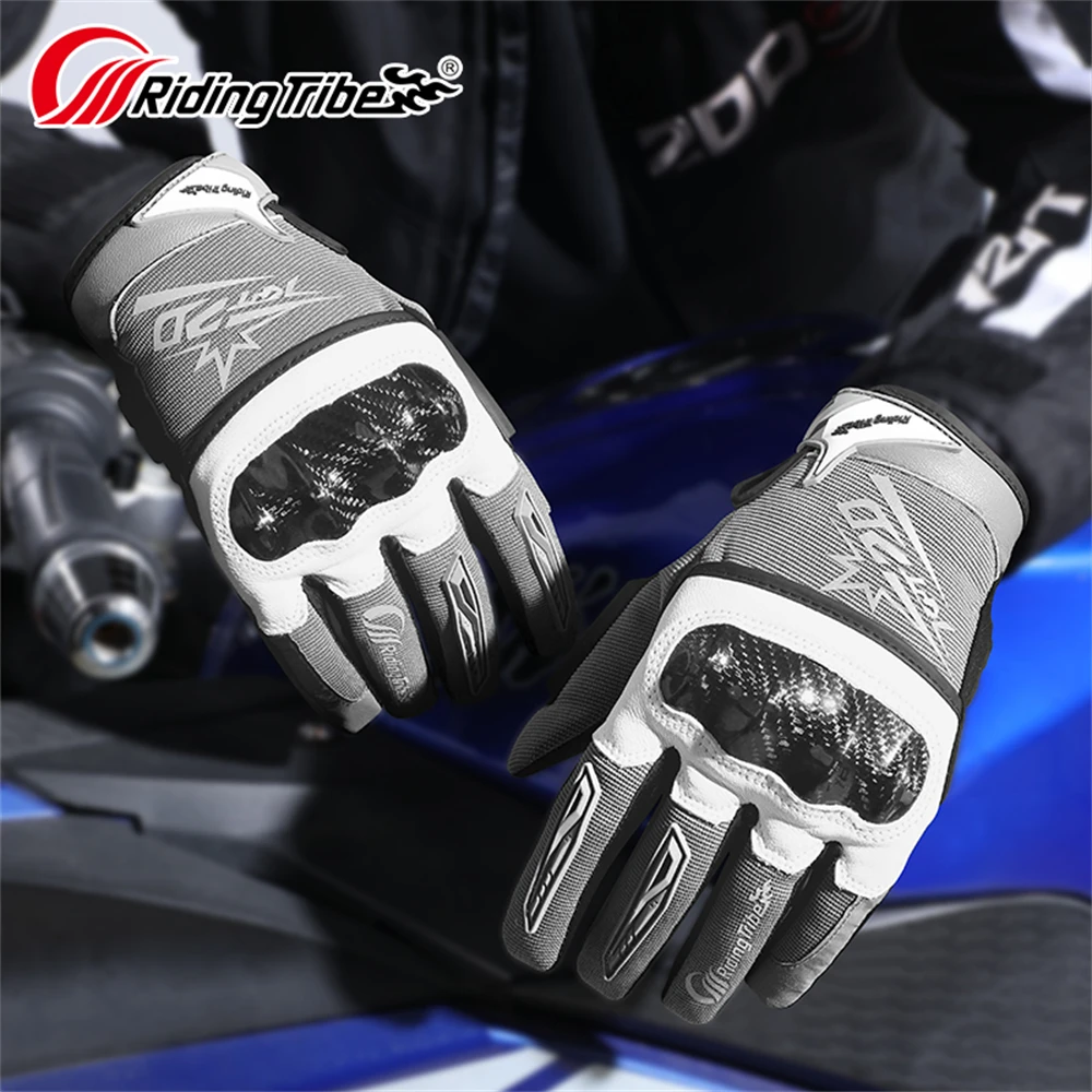 

Riding Tribe Touch Screen Motorcycle Gloves Carbon Fiber Gloves off-Road Fall Motorbike Gloves for Men Women Cycling Motocross