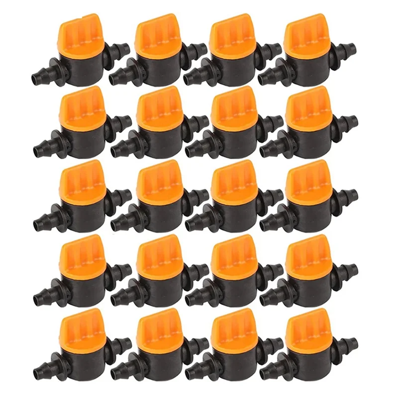 100PCS Mini วาล์วสําหรับ 4/7Mm ท่อชลประทาน Barbed Water Flow Control วาล์วสวนรดน้ํา Connector Accessories-A74P