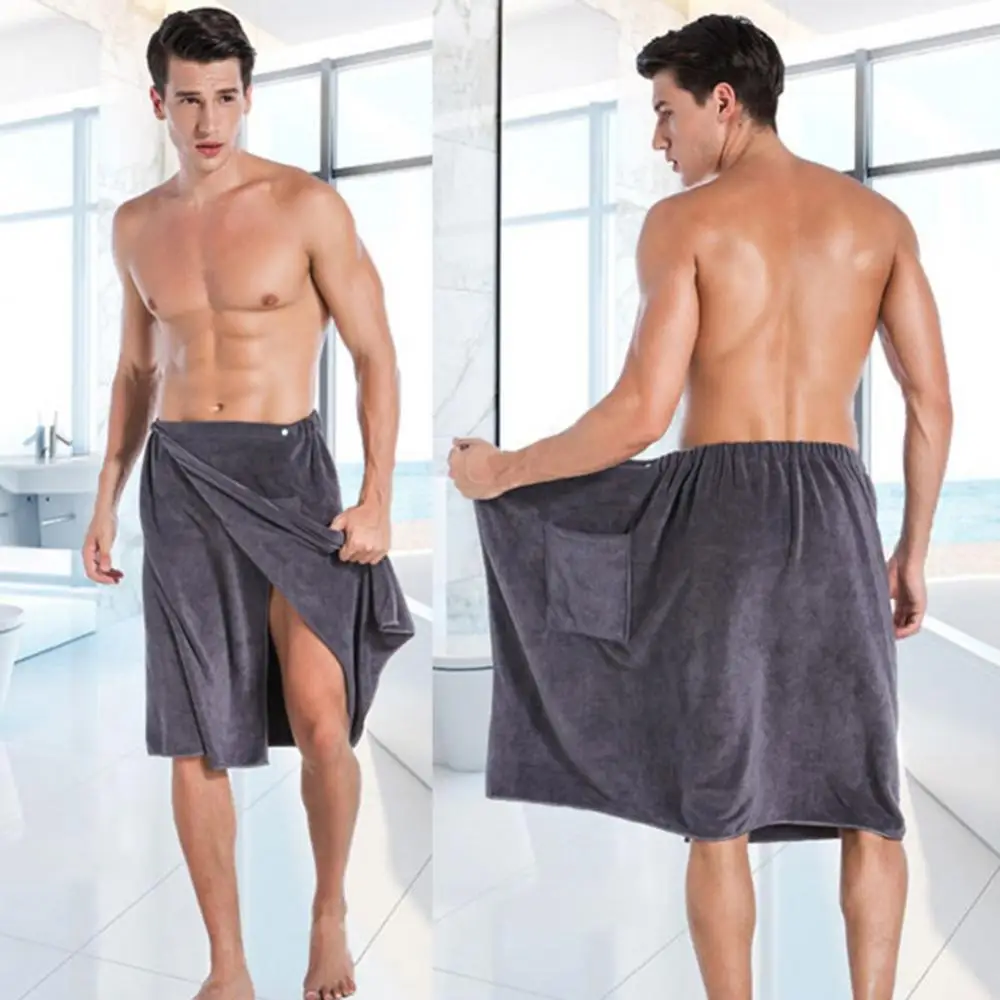 Soft Man Wearable Bath Towel With Pocket Soft Mircofiber Magic Swimming Beach Towel Blanket Toalla De Playa