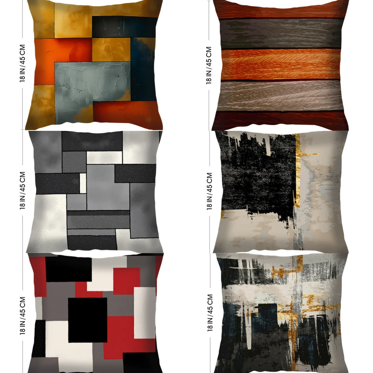 45X45 cm/18x18 inch modern abstract geometric art oil painting style pillow cover living room sofa cushion cover