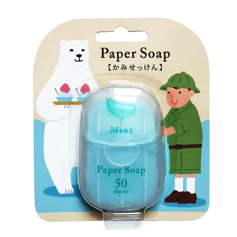 Box Disposable Soap Paper Travel Soap Paper Washing Hand Bath Clean Scented Slice Sheets Mini Paper Soap Bathroom Supplies