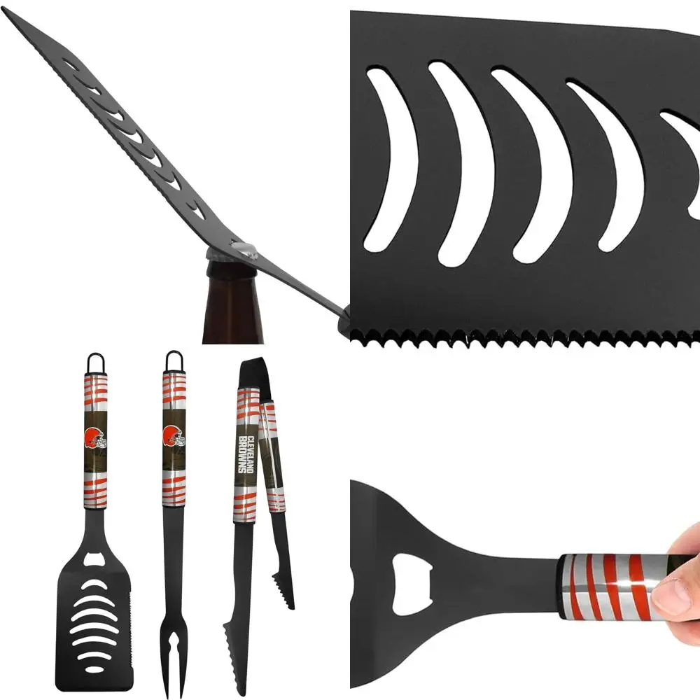 

Cleveland Browns 3-Piece Black Tailgate BBQ Kit, One Size