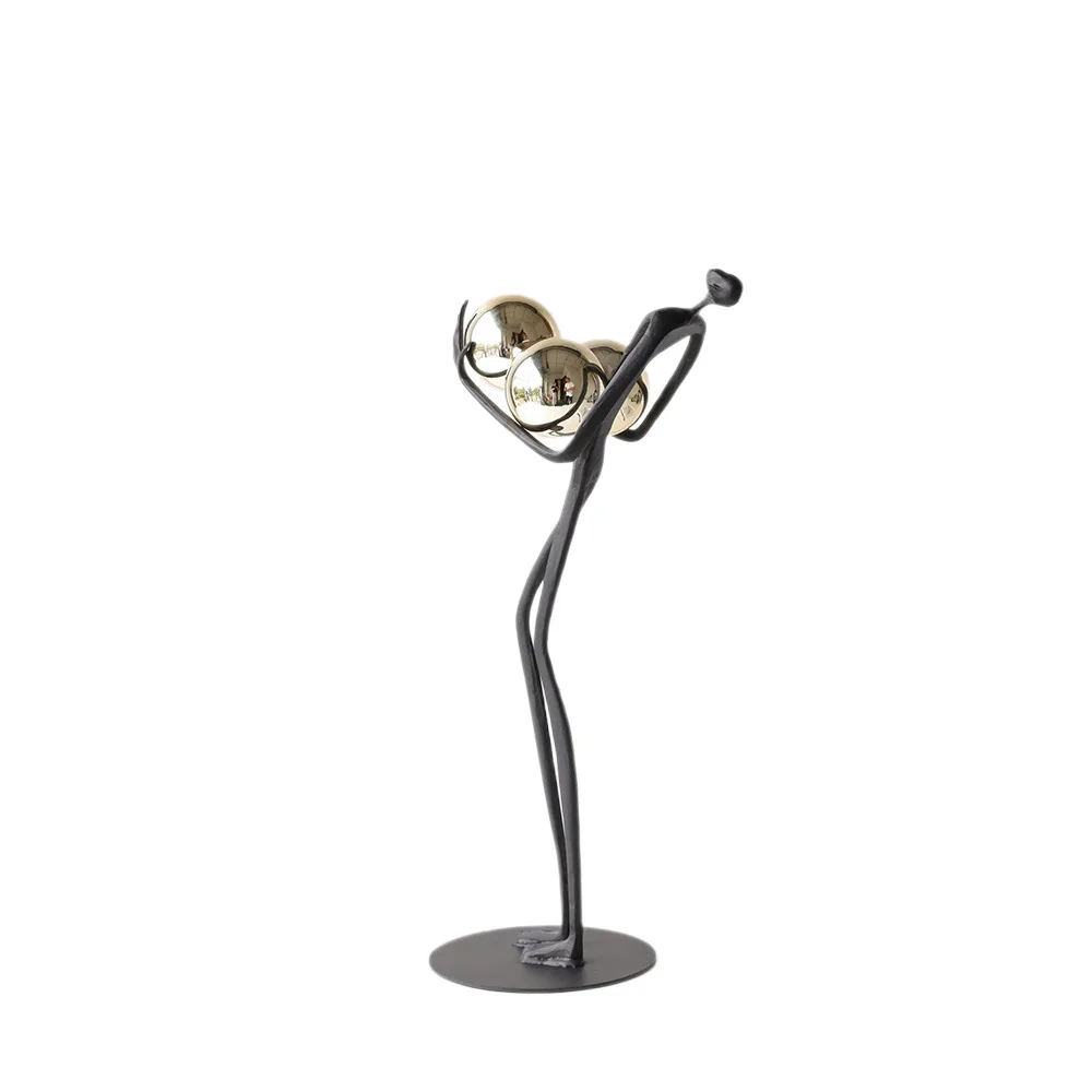 CX modern minimalist abstract ball-holding figure carving, living room live stream home decoration ornament