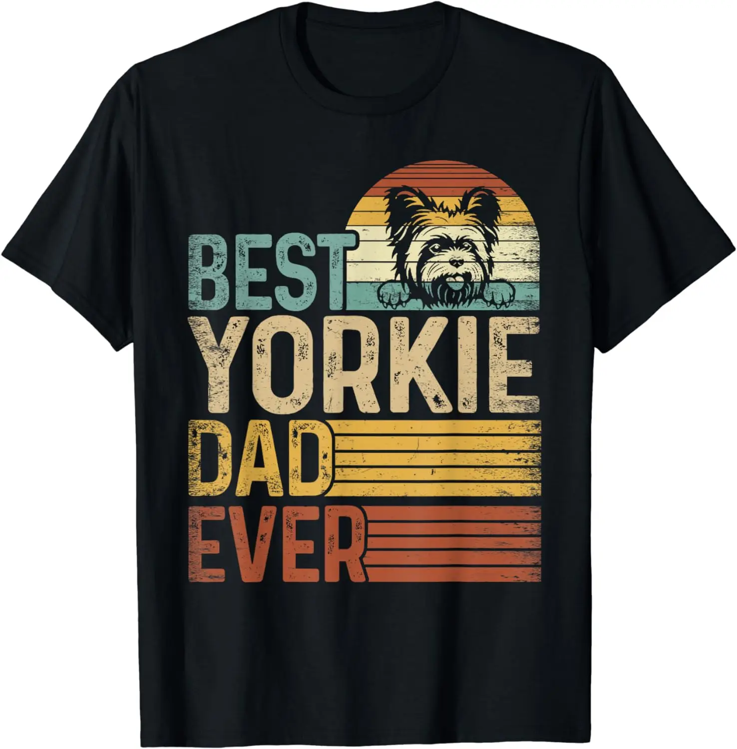 

Best Yorkie Dad Ever Funny Papa Grandpa Retro Fathers Day T-Shirt