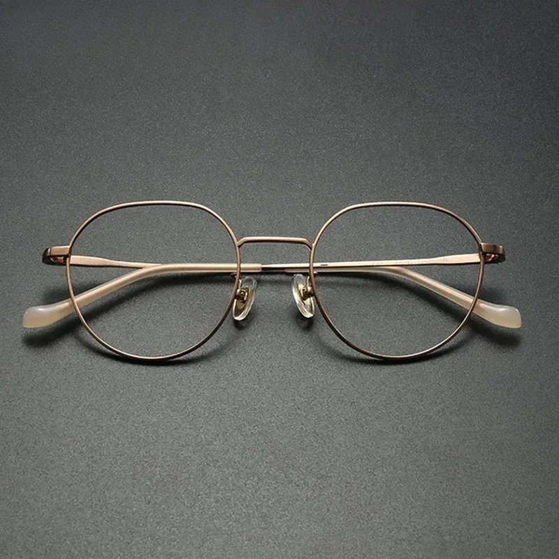 Ollymurs Pure Titanium Glasses Women Super Quality Men Eyeglasses Retro Round Optical Glasses Frame Prescription Myopia Reading