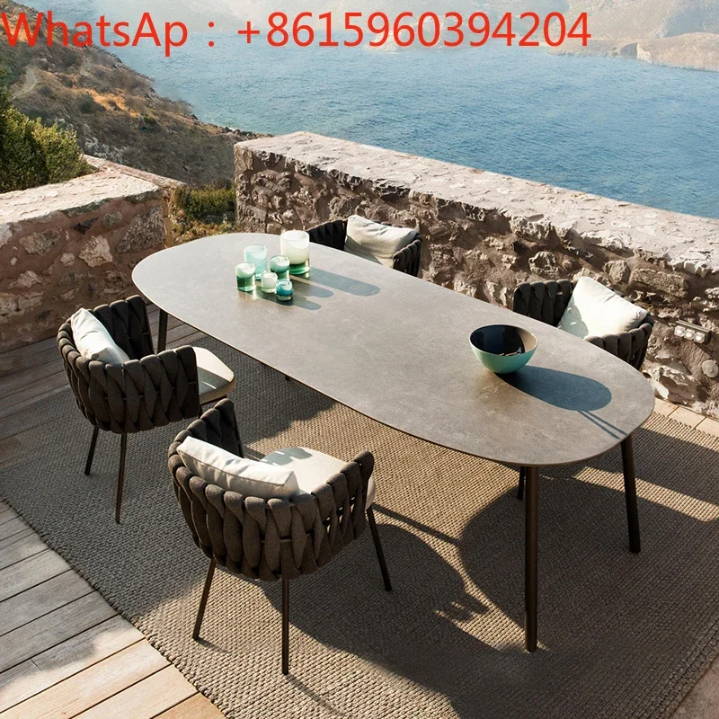 

Nordic outdoor table and chair courtyard outdoor terrace leisure meal balcony simple network celebrity rattan chair