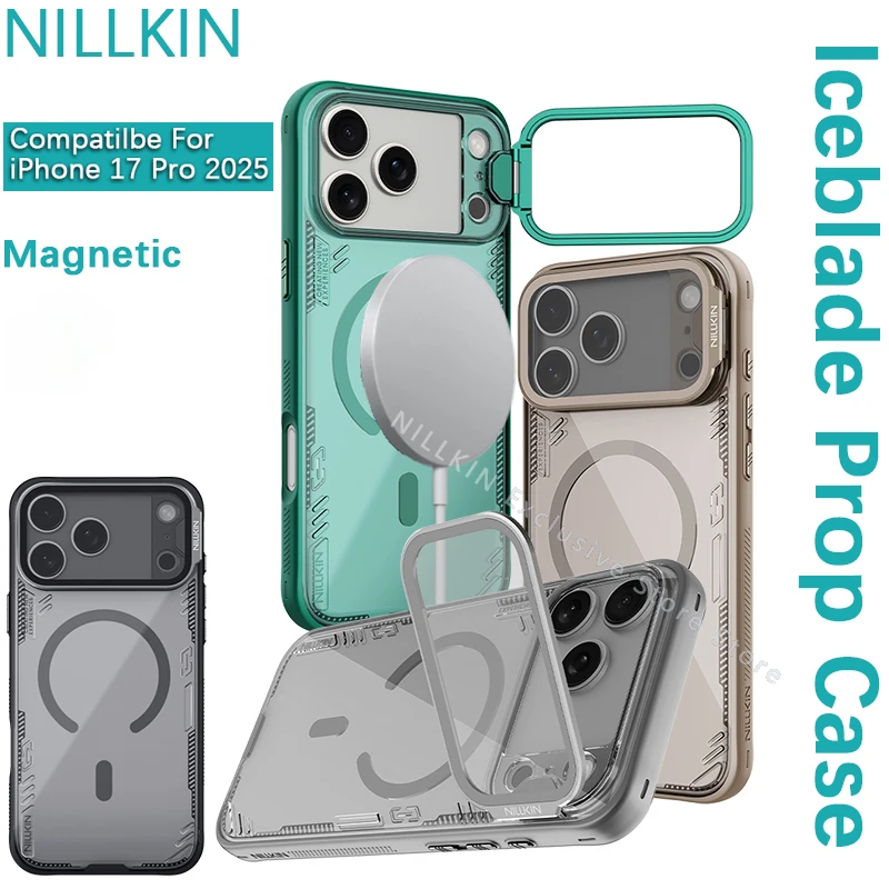 

Nillkin для iPhone 17 Pro Iceblade Prop, магнитная рамка из ТПУ, задняя крышка для ПК, крышка объектива, кронштейн, чехол для телефона, защитная крышка
