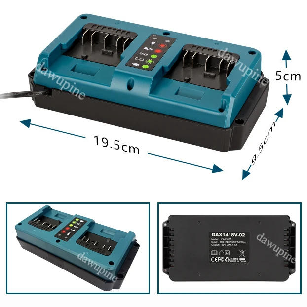 Gli accessori per elettroutensili sostituiscono il mini caricabatterie rapido GAX1418V a 2 porte per la batteria al litio Bosch 14,4 V 18 V BAT614 BAT618 GBA18V80