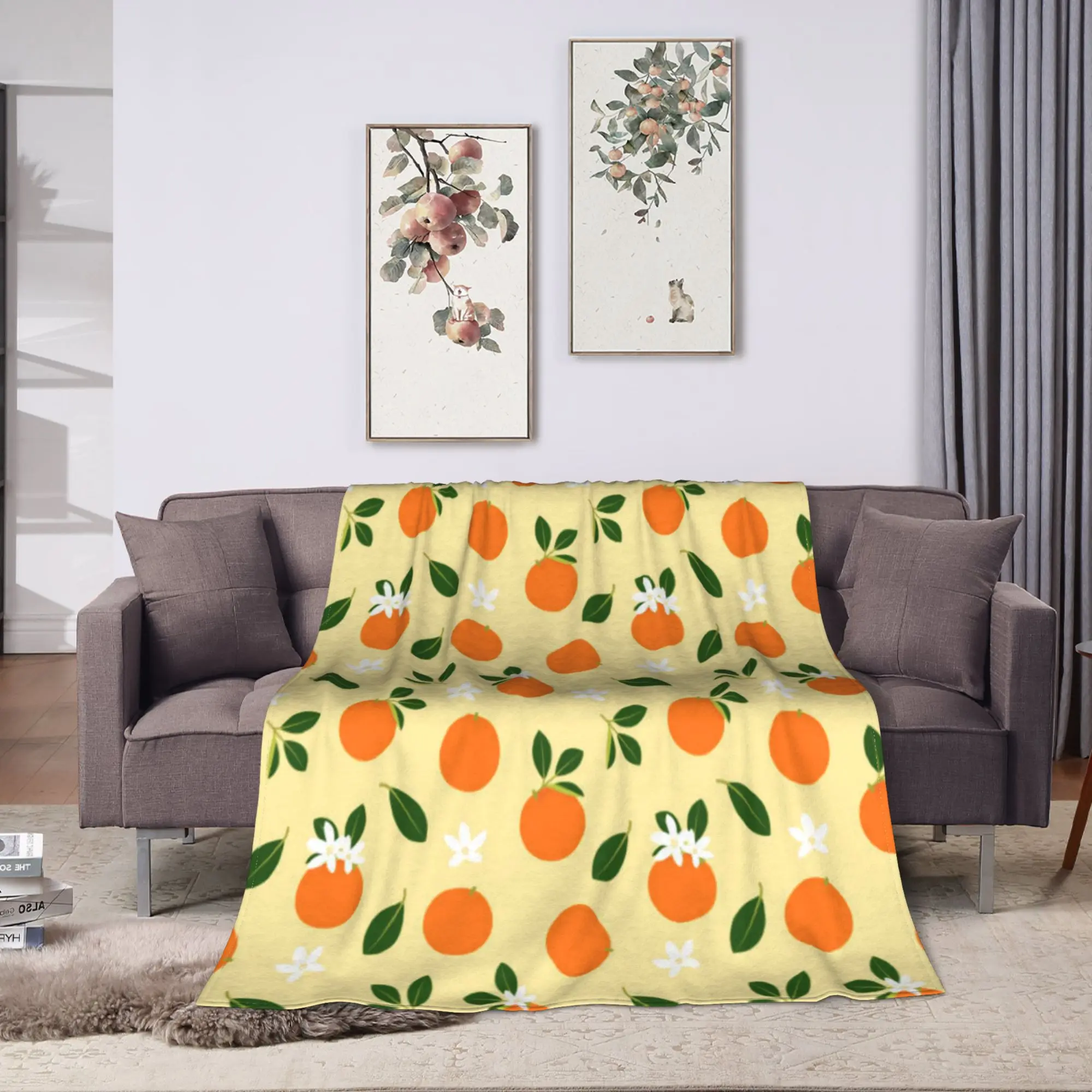 Cute Fruit Vegetable Plush Blanket Girls Boys  Flannel Bedding Throws For Living Room Soft Customized Quality Bedspread Gift