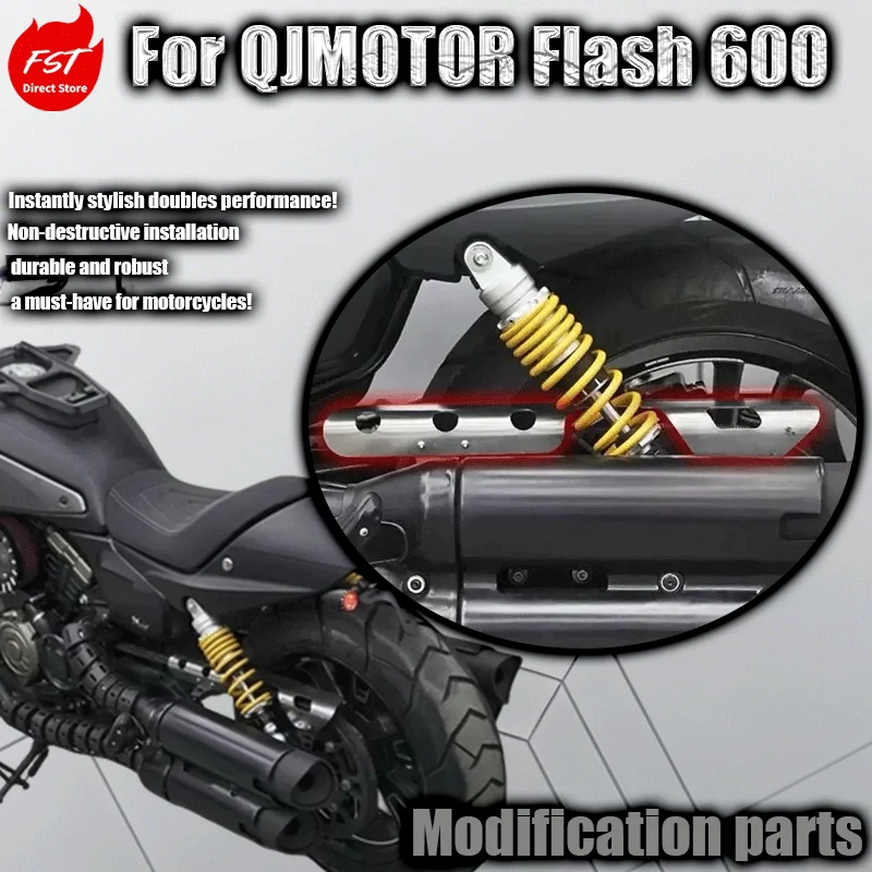 

For QJMOTOR Flash 600 retro stainless steel chain cover vintage crankset case belt cover, protective cover, decorative accessory