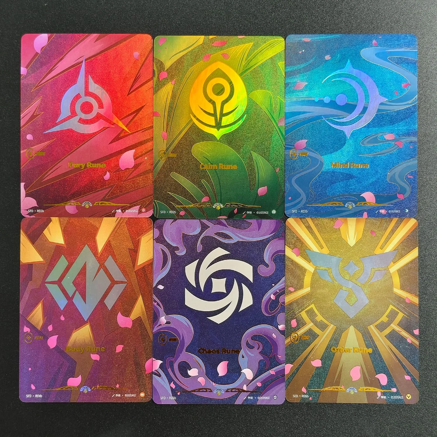 Riftbound English Fury Chaos Calm Body Order Mind Rune Spiritforged Nexus Night Promo SFD Game Collection Textured Card Toy