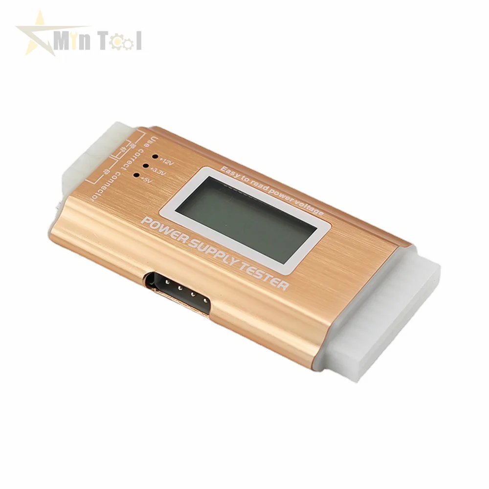 Digital LCD Power Supply Tester for PC 20/24 Pin 4 PSU ATX BTX ITX SATA HDD Interface for Battery Tester