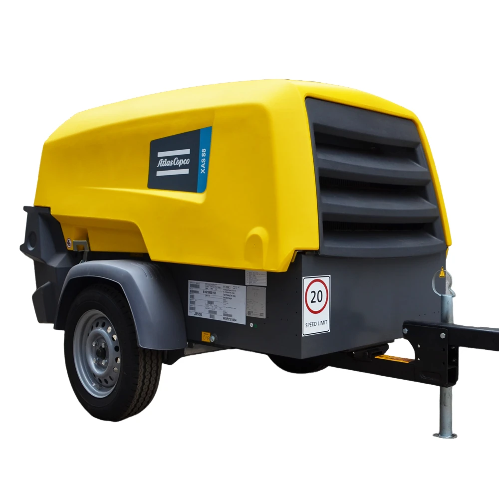 Portable Atlas Copco XATS68kd XAS88 XAHS88 XAHS186 Mobile Industrial Air Compressor Machine 38Kd