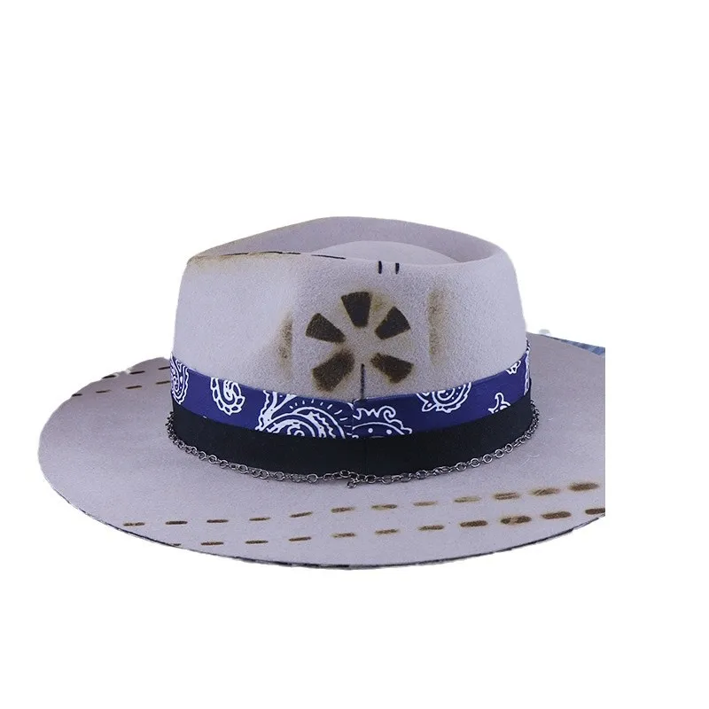 Hot Sale Wool Felt Hats Vintage British Retro Style Personality Wool Fedora Hat Men's Winter
