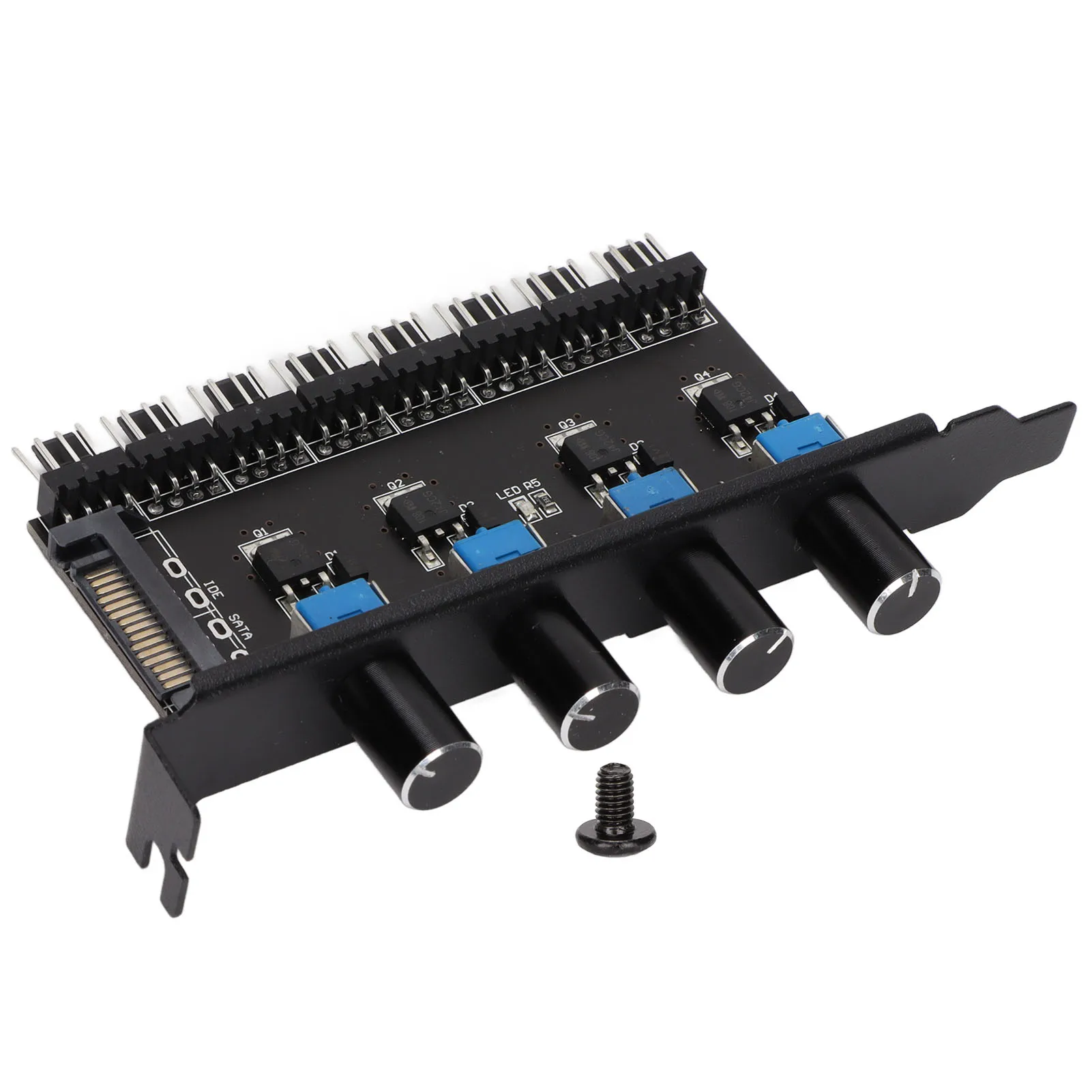 PC Fan Hub PC 8 Channel Fan Hub 4 Knob Cooling Fan Speed Controller Durable for CPU Chassis HDD VGA PWM Fan Water Cooling System