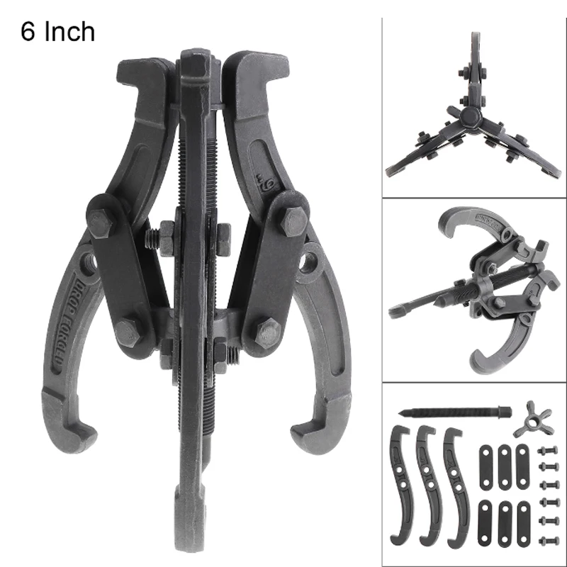 3/4/6/8/10Inch Bearing Puller 3 Claws Extractor Remove Bearing Car Repair Mechanical Tools Heavy Duty Motor Tech Gear Puller Set